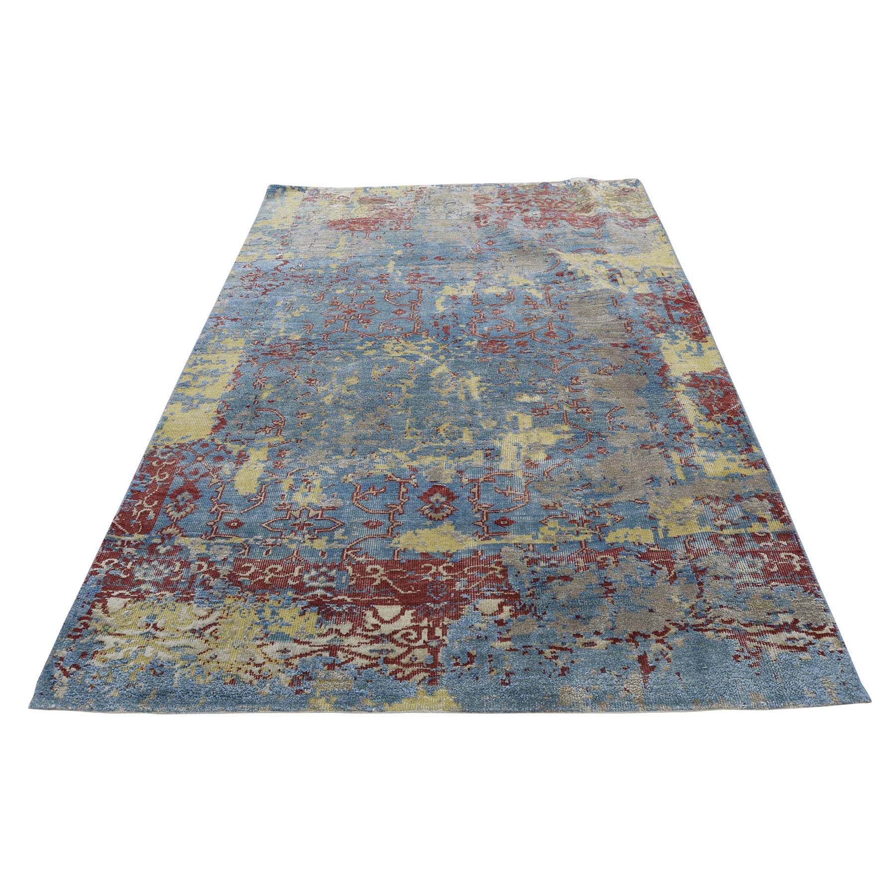 Contemporary Wool Hand-Knotted Area Rug 3'10